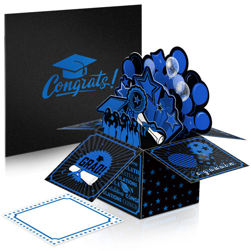 Nezyo 3D Graduation Pop up Card, Class of 2023 Congrats Grad Card, Congratulation Greeting Card with Envelope for Graduation, Preschool, High School, College, University Masters and PHD Graduates