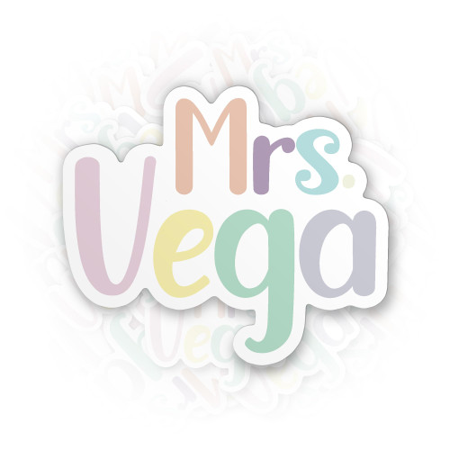 Custom Teacher Rainbow Name Sticker Personalized Back to School Student Waterproof Die-Cut Vinyl Sticker for Hard Hat Laptop Water Bottle Phone Car Decal Bumper Sticker Gifts