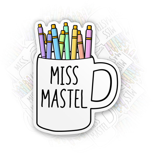Custom Name Teacher Coffee Mug Sticker Personalized Back to School Student Waterproof Die-Cut Vinyl Sticker for Hard Hat Laptop Water Bottle Phone Car Decal Bumper Sticker Gifts