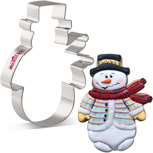 LILIAO Christmas Winter Snowman Cookie Cutter - 3.7 x 4.6 inches - Stainless Steel