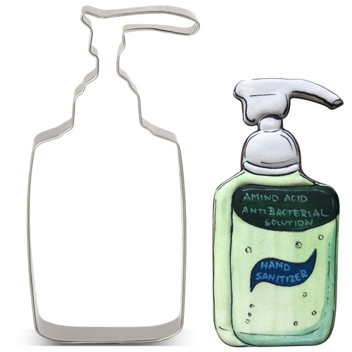 KENIAO Hand Sanitizer Cookie Cutter - By Janka J. Cookies - 2.2 x 4.3 inches - Stainless Steel