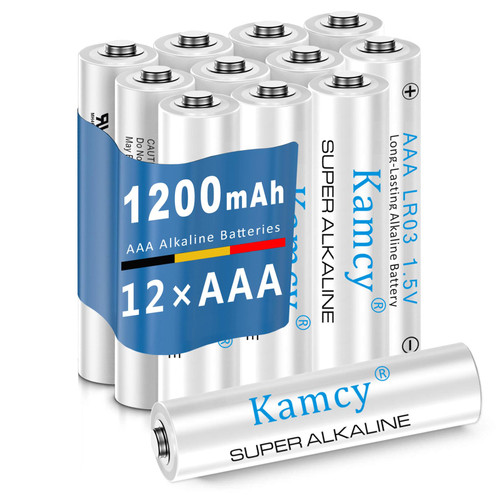 KAMCY Alkaline AAA Batteries 12 Pack, Triple A Batteries with Long-Lasting Power, AAA Battery for Household and Office Devices, Leakproof 1.5V Batteries AAA Size LR03, 10-Year Shelf Life KAMCY Alkaline AAA Batteries 12 Pack, Triple A Batteries with Long-Lasting Power, AAA Battery for Household and Office Devices, Leakproof 1.5V Batteries AAA Size LR03, 10-Year Shelf Life