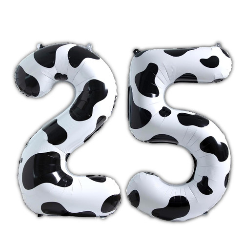 Gallasy 40-Inch Cow Print Number Balloon, Huge Cow Number 25 Foil Helium Balloon for 25th Birthday Party Decoration, 25th Anniversary, 25th Birthday Decorations for Men & Women Gallasy 40-Inch Cow Print Number Balloon, Huge Cow Number 25 Foil Helium Balloon for 25th Birthday Party Decoration, 25th Anniversary, 25th Birthday Decorations for Men & Women