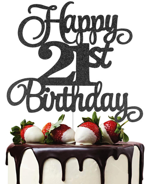 Happy 21st Birthday Cake Topper Glitter Black 21st Birthday Cake Topper, Happy 21st Birthday Cake Decoration, 21 Cake Topper, 21st Birthday Decoration for Him, Cheers to 21 Years Cake Topper (21) Happy 21st Birthday Cake Topper Glitter Black 21st Birthday Cake Topper, Happy 21st Birthday Cake Decoration, 21 Cake Topper, 21st Birthday Decoration for Him, Cheers to 21 Years Cake Topper (21)