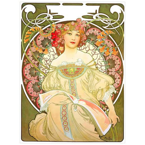 La Belle Epoque Advertising Poster Fridge Magnet, 1897 Alphonse Mucha Art Nouveau Refrigerator Magnet