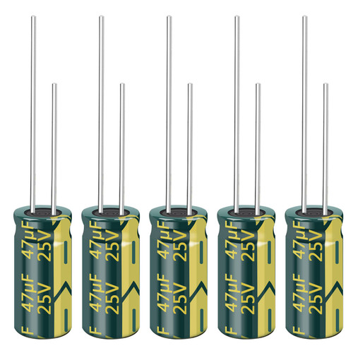 Cermant 20pcs 25V 47UF Capacitor 5x11MM(0.2x0.43in) High Frequency Aluminum Electrolytic Capacitors for TV, LCD Monitor, Game