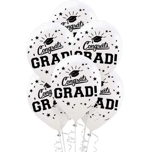 Amscan 110490.08 Plastic Party Decoration, White, 15 ct, 12" Balloons