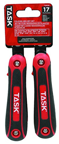 Task Tools T16028 Soft Grip Hex Key Set, Metric and SAE, 17-Piece