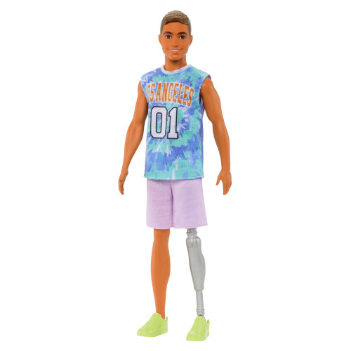 Barbie Fashionistas Ken Fashion Doll #212 with Prosthetic Leg, Los Angeles Jersey, Purple Shorts & Sneakers Barbie Fashionistas Ken Fashion Doll #212 with Prosthetic Leg, Los Angeles Jersey, Purple Shorts & Sneakers