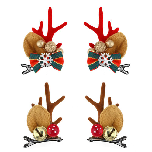 WLLHYF 4PCS Christmas Hair Clip, Cute Xmas Reindeer Antler Hairpin Girl Women Hair Clips Xmas Hair Barrettes with Pom Balls Deer Ear Hair Accessories Festive Party Cosplay Gifts (coffee+red) WLLHYF 4PCS Christmas Hair Clip, Cute Xmas Reindeer Antler Hairpin Girl Women Hair Clips Xmas Hair Barrettes with Pom Balls Deer Ear Hair Accessories Festive Party Cosplay Gifts (coffee+red)