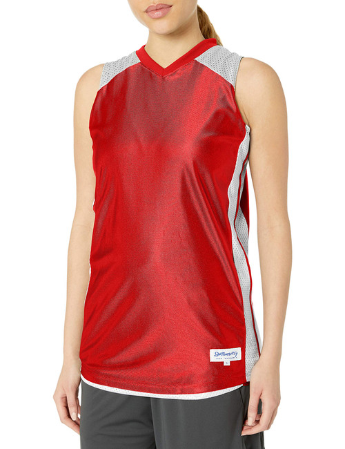Intensity Women's Two Way Basketball Jersey, Scarlet/White, XX-Large