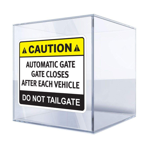 Sticker Caution Automatic Gate Gate Closes After Each Vehicle Do Not 4 X 3,2