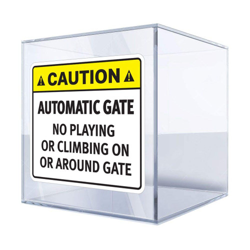 DT Stickers Decals Decal Caution Automatic Gate No Playing Or Climbing On Or Around Gate 4 X 3,4