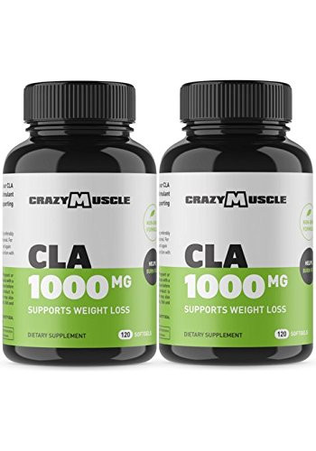 CLA Safflower Oil Pills (2 Month Supply): 240 High Potency Non-GMO Softgels - 1000 mg CLA Supplements by Crazy Muscle