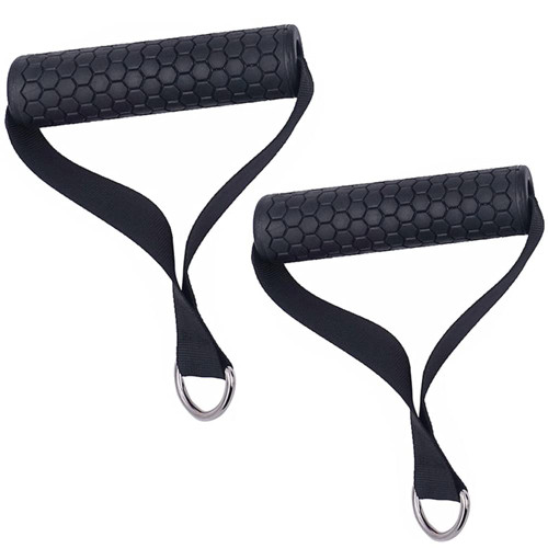 BLLNDX Exercise Handle 2PCS Black Thick Cable Machine Handles, Resistance Band Grips Cable Gym Handle with 2PCS D Ring for Cable Training Pulley System Home Gym