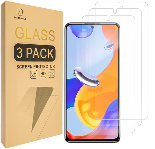 Mr.Shield [3-Pack Designed For Xiaomi Redmi Note 11 Pro 5G+4G / Redmi Note 11 Pro+ / Redmi Note 11 Pro Plus [Tempered Glass] [Japan Glass with 9H Hardness] Screen Protector