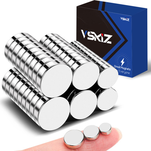 VSKIZ Rare Earth Magnets 60Pcs, 3 Different Size Small Magnets, Muti-use Tiny Neodymium Magnets Strong Whiteboard Magnets, Mini Round Fridge Magnets for Crafts, DIY, Office Magnets, Nail Cutter