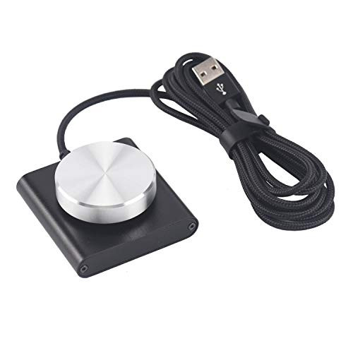 LITROK One Key Mute USB Volume Controller PC Computer Speaker Audio Multimedia Volume Remote Control Adjuster Support for Win7/8/10/XP/Mac/Vista/Android/iOS (Silvery knob)