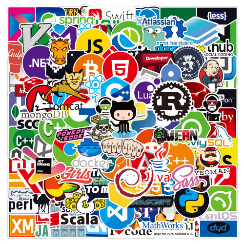 ULSEIGN 120 PCS Computer Programming Language Sticker, Suitable for Software Developers, DEV,Coders,Laptop,Programmers, Hackers, Geeks, Computer Engineer