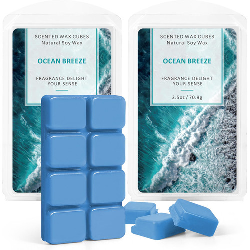 SCENTORINI Wax Melts, Wax Cubes, Ocean Breeze Wax Melts, Soy Scented Wax Melts for Wax Warmers Home Decor, 2 x 2.5 oz SCENTORINI Wax Melts, Wax Cubes, Ocean Breeze Wax Melts, Soy Scented Wax Melts for Wax Warmers Home Decor, 2 x 2.5 oz