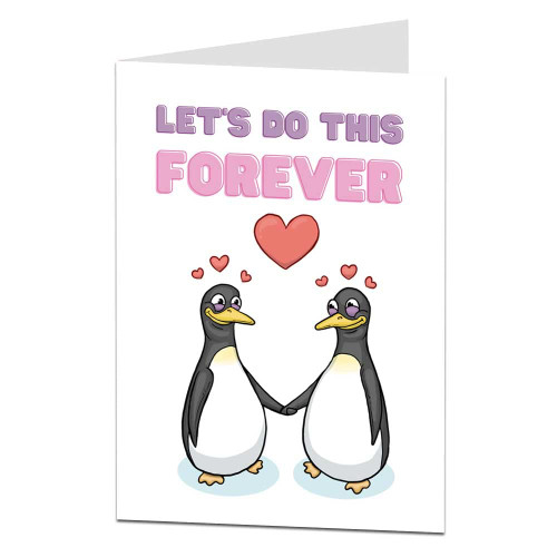 LimaLima Funny Anniversary Card For Wedding Or Relationship. Perfect For Wife Husband Boyfriend Girlfriend. Cute Penguin Let's Do This Forever LimaLima Funny Anniversary Card For Wedding Or Relationship. Perfect For Wife Husband Boyfriend Girlfriend. Cute Penguin Let's Do This Forever