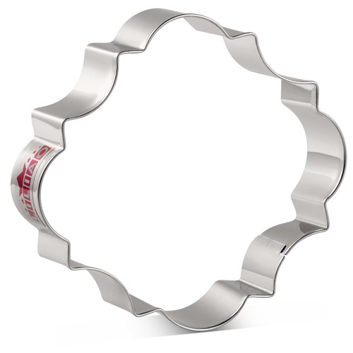 LILIAO Fancy Plaque Cookie Cutter Frame Sandwich Fondant Biscuit Cutter - 3.6 x 3.6 inches - Stainless Steel - by Janka