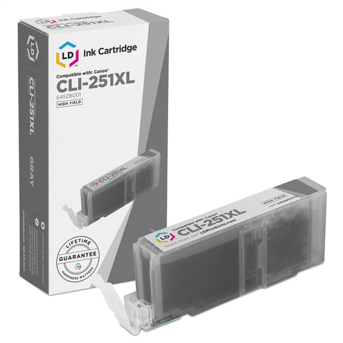 LD Compatible Ink Cartridge Replacement for Canon CLI-251XL 6452B001 High Yield (Gray)