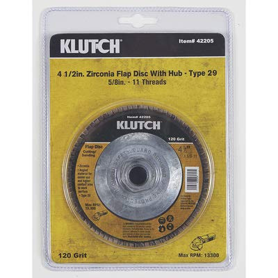Klutch 4.5in. Type 29 Zirconia Flap Disc with Hub - 120 Grit