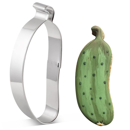 KENIAO Vegetable Cucumber Cookie Cutter, 4.4", Stainless Steel