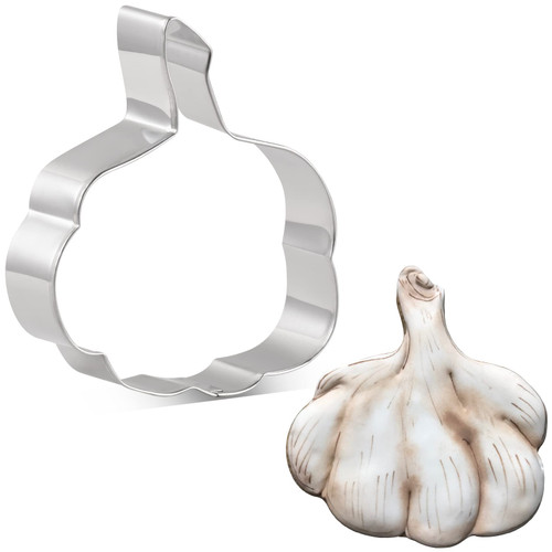 KENIAO Vegetable Garlic Cookie Cutter, 3.7", Stainless Steel