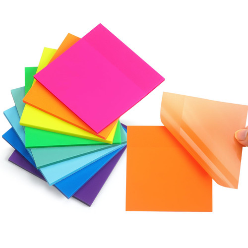 8 Pads Transparent Sticky Notes 3x3 inch Bright Color Clear Sticky Notes Waterproof Self-Adhesive Translucent Sticky Note Pads 8 Pads Transparent Sticky Notes 3x3 inch Bright Color Clear Sticky Notes Waterproof Self-Adhesive Translucent Sticky Note Pads