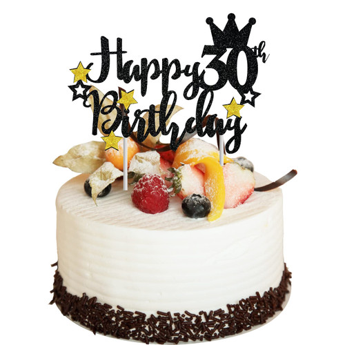 Happy 30th Birthday Cake Topper, Black Glitter Star 30 & Fabulous Birthday Cake Pick for 30th Birthday Anniversary Party Cheers to 30 Cake Decorations Supplies Happy 30th Birthday Cake Topper, Black Glitter Star 30 & Fabulous Birthday Cake Pick for 30th Birthday Anniversary Party Cheers to 30 Cake Decorations Supplies