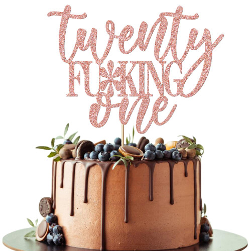 Twenty One Cake Topper?Happy 21st Birthday Cake Topper?21st Anniversary/Funny 21 Party Decorations Supplies