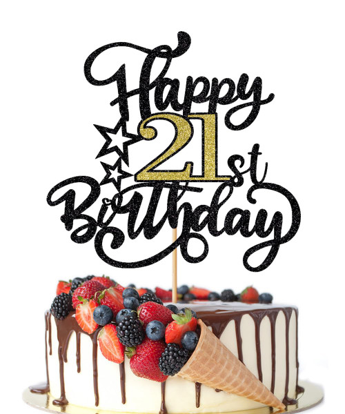Crseniny Happy 21st Birthday Cake Topper,Black Gold Glitter Birthday Sign Cake Topper,Hello 21,Cheers to 21 Years Old,21 & Fabulous Cake Decorations,21st Anniversary/21st Birthday Party Supplies Crseniny Happy 21st Birthday Cake Topper,Black Gold Glitter Birthday Sign Cake Topper,Hello 21,Cheers to 21 Years Old,21 & Fabulous Cake Decorations,21st Anniversary/21st Birthday Party Supplies