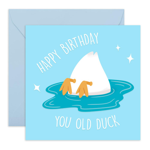 CENTRAL 23 Happy Birthday Card For Men Women - Happy Birthday You Old Duck - Hilarious Greeting Cards For Her Him - Gifts For Mom Dad Sister - Gift From Son Daughter - Comes With Fun Stickers