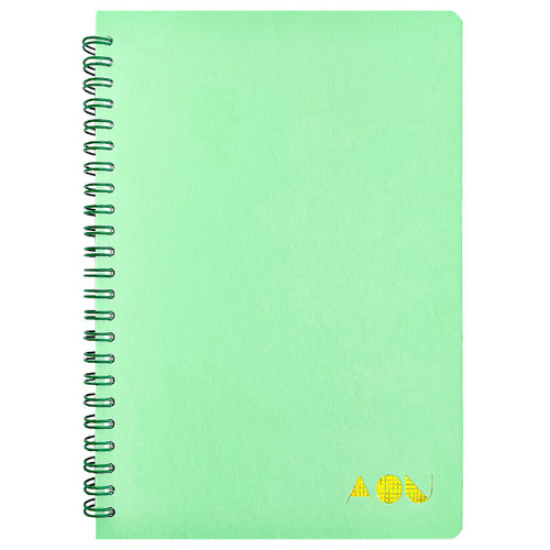 AOU A5 Spiral Graph Paper Notebook, Grid Journal with 100gsm Thick Paper and Hard Cover, 80 Sheets/160 Pages, 8.3 x 5.7 inches, Writing Notepad For Home, School and Office Supplies (Green)