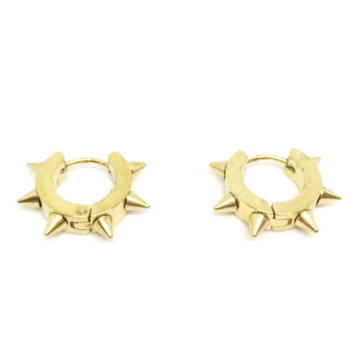 Yoyorule Men Women Stainless Steel Hoop Spike Circle Huggie Studs Earrings Punk Cool (Gold) Yoyorule Men Women Stainless Steel Hoop Spike Circle Huggie Studs Earrings Punk Cool (Gold)