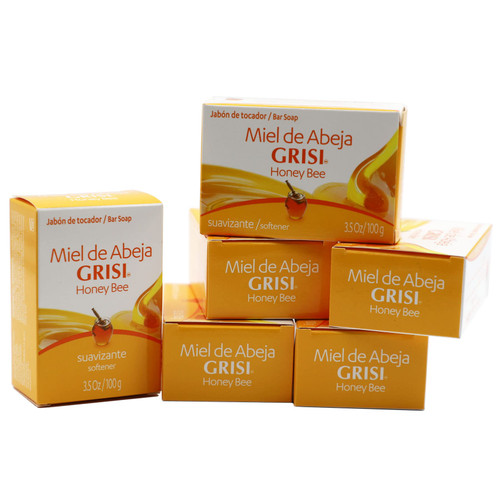 Grisi Honey Soap, Cleansing and Softener Soap with Honeybee and Beeswax, Helps restore your skin, Moisturizes, and Exfoliate, 6-Pack of 3.5 Oz each, 6 Bar Soaps. Grisi Honey Soap, Cleansing and Softener Soap with Honeybee and Beeswax, Helps restore your skin, Moisturizes, and Exfoliate, 6-Pack of 3.5 Oz each, 6 Bar Soaps.