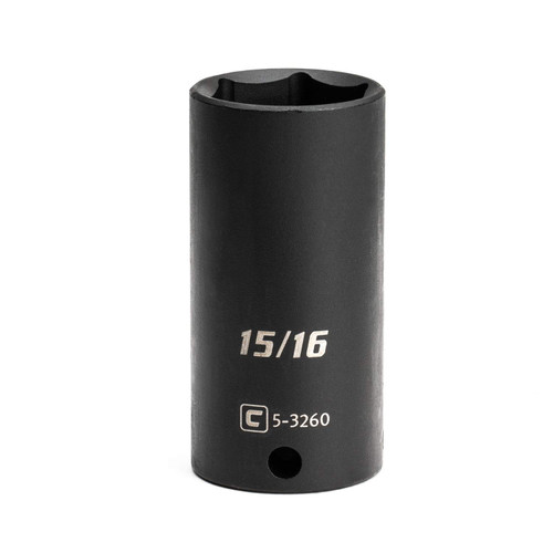 Capri Tools Deep Impact Socket, 3/8-Inch Drive, 6-Point, SAE (15/16-Inch)