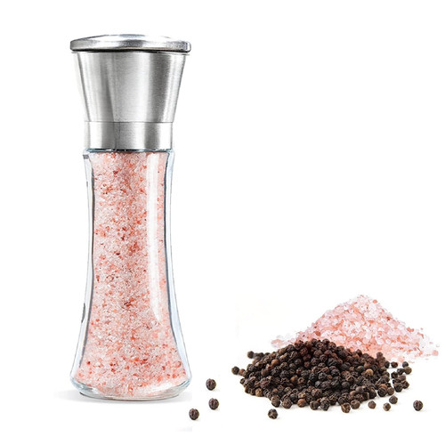 GLLBTPT Salt and Pepper Grinder,Stainless Steel Refillable Salt & Peppercorn Shakers Adjustable Coarseness for Spices,Fresh Ground Pepper,Himalayan Or Sea Salts