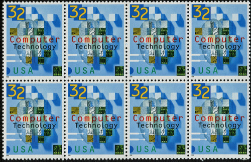 COMPUTER TECHNOLOGY #3106 Block of 8 x 32 US Postage Stamps