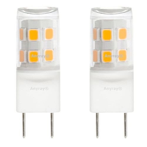 Anyray 2-LED Bulbs G8 Replacement Light Bulbs 2W for 120V 20-Watt for Microwave WB25X10019 20W (Daylight White 6000K)
