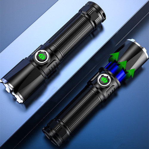High Lumens LED Flashlight, 100000 Lumens Super Bright Flashlight, Zoomable, Rechargeable Flashlight with 4 Modes, IPX6 Water-Proof, Powerful Handheld Flashlight for Outdoor Activities, Emergencies #
