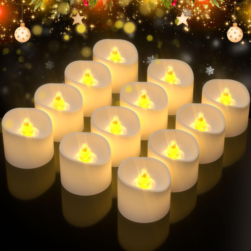 12 Pack Flameless Candles, Battery Operated Candles, Tea Lights for Votive, Flickering Fake Candles, LED Candles for Wedding, Festival, Halloween,Christmas Decorations (Warm White, Batteries Included) 12 Pack Flameless Candles, Battery Operated Candles, Tea Lights for Votive, Flickering Fake Candles, LED Candles for Wedding, Festival, Halloween,Christmas Decorations (Warm White, Batteries Included)