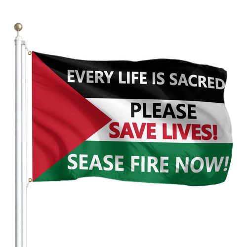 WARAROR Palestine Flag 3X5Ft Double Sides Printed Flag Palestine National Flag For Outdoor Indoor Patriotic House Yard Decor with 2 Brass Grommets WARAROR Palestine Flag 3X5Ft Double Sides Printed Flag Palestine National Flag For Outdoor Indoor Patriotic House Yard Decor with 2 Brass Grommets