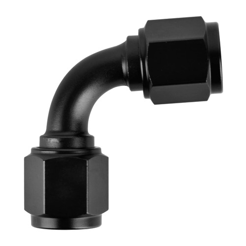 SINTLY 8AN Female to 8AN Female Swivel Coupler 90 Degree Fitting Adapter Aluminium Black