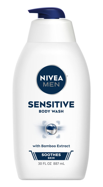 Nivea Men Sensitive Body Wash for Sensitive Skin with Bamboo Extract, 30 Fl Oz Bottle