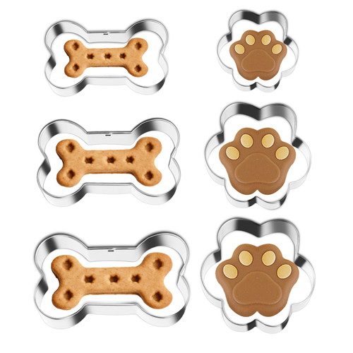 Dog Cookie Cutter,6 Pcs Stainless Steel Biscuit Cutters Bone and Dog Footprints Cookie Cutters Set Dog Theme Party Cookie Cutter Dog Treats Cutters Molds for Homemade Treats and Baking (Multi Size) Dog Cookie Cutter,6 Pcs Stainless Steel Biscuit Cutters Bone and Dog Footprints Cookie Cutters Set Dog Theme Party Cookie Cutter Dog Treats Cutters Molds for Homemade Treats and Baking (Multi Size)