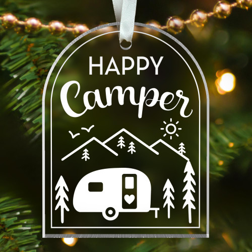 Camping Christmas Ornaments 2023 - Camper Christmas Ornament - Camping Ornament, Camper Ornament Xmas 2023 - Camping Ornaments For Christmas Tree, Gifts for Camping Lovers - Acrylic Christmas Ornament