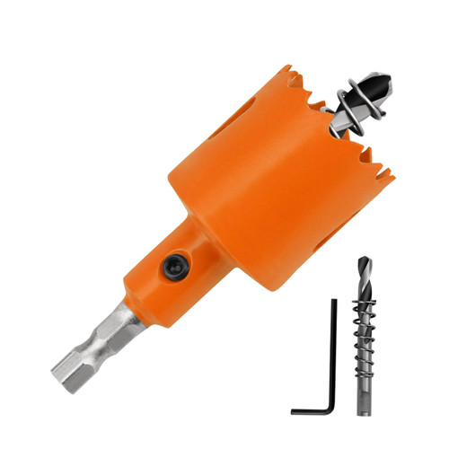 FOYWOTI 30mm/1-3/16 Inch Hole Saw HSS with Arbor Bi-Metal Hole Saw Cutter for Wood Corn Hole Boards Plastic Drywall (1-3/16"(30mm))